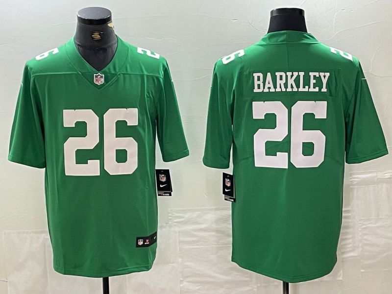 Men Philadelphia Eagles 26 Barkley Green Second generation 2024 Nike Limited NFL Jersey style 1